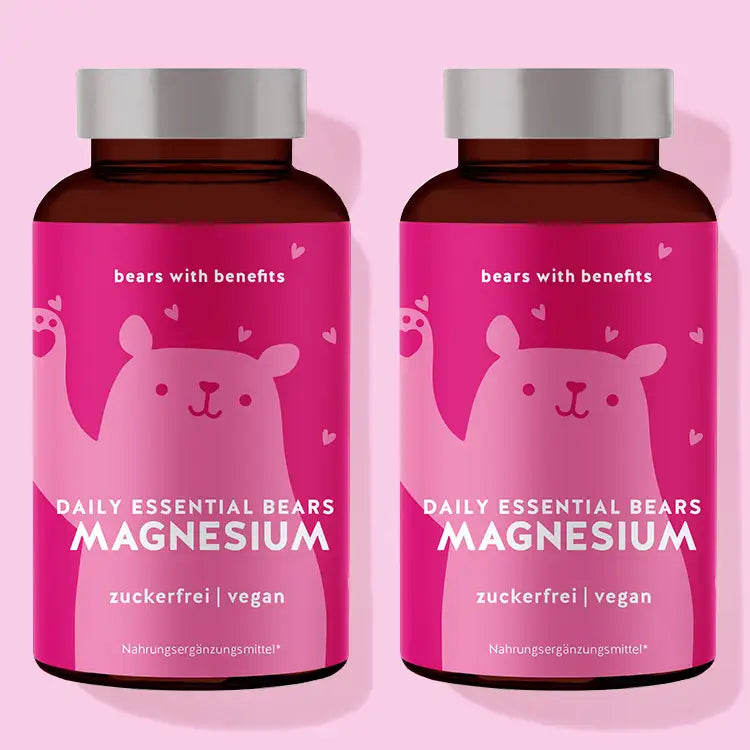 Die Daily Essential Bears Vitamine mit Magnesium von Bears with Benefits als 3 Wochen Kur.