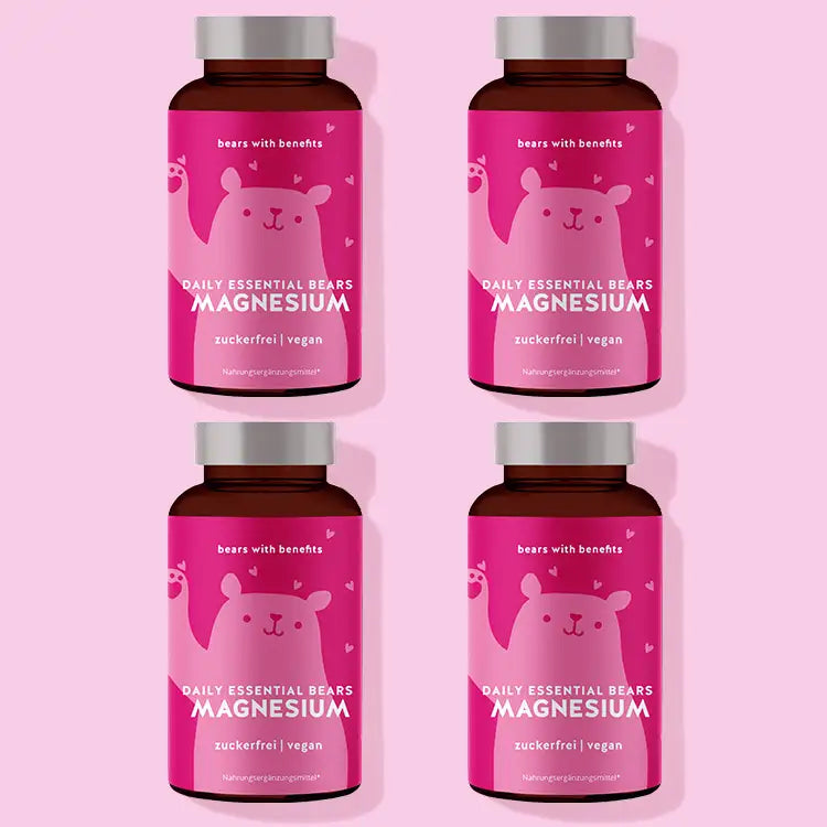 Die Daily Essential Bears Vitamine mit Magnesium von Bears with Benefits als 6 Wochen Kur.