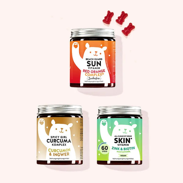 Skin Heroes trio mit Beach Guard Sun, Spicy Girl und All Clear my Dear von Bears with Benefits.